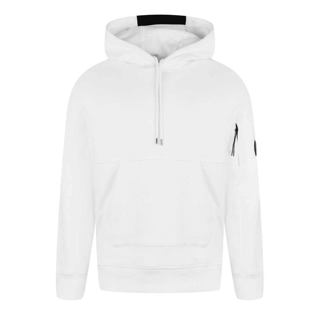 CP Company Diagonal Raised Fleece Hoodie - Gauze White 103